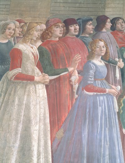 Florentine Onlookers, from the Cycle of St. Francis, Sassetti Chapel (detail) by Domenico Ghirlandaio